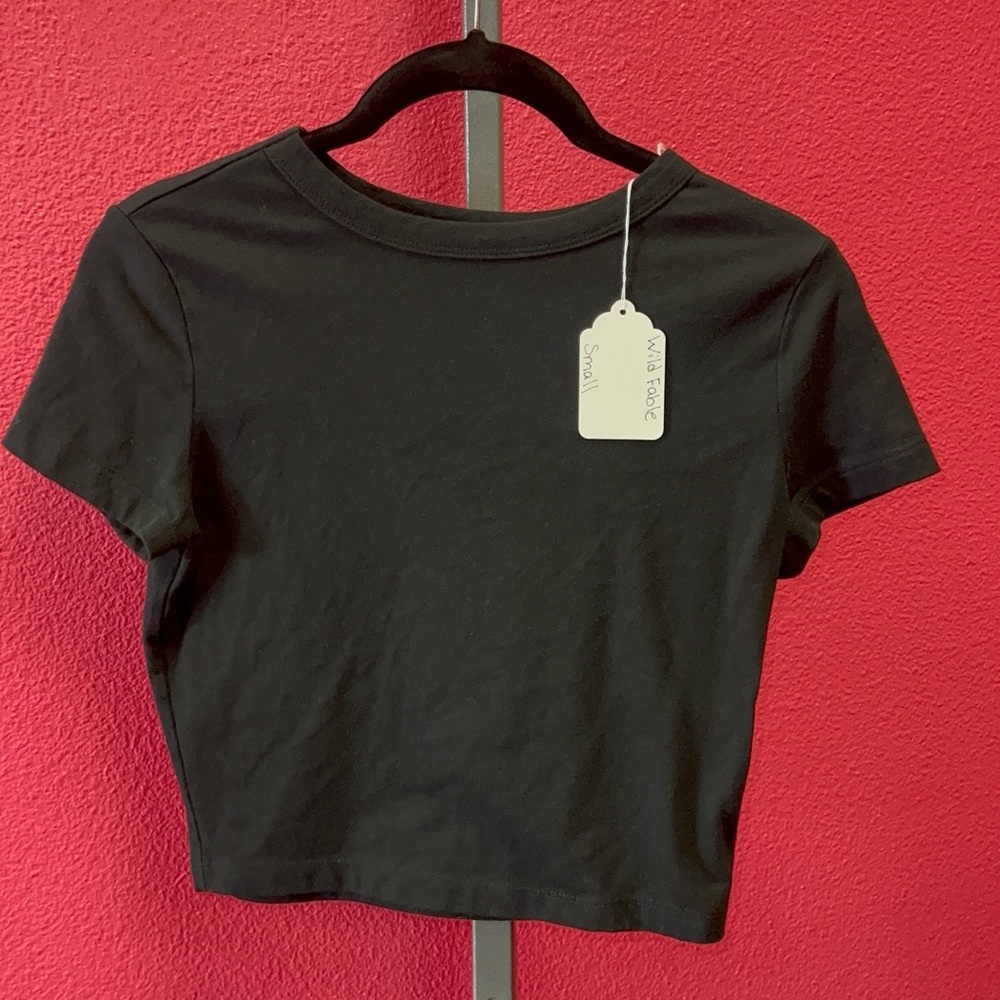 Black Women's Crop Tee - Classic Short Sleeve Top